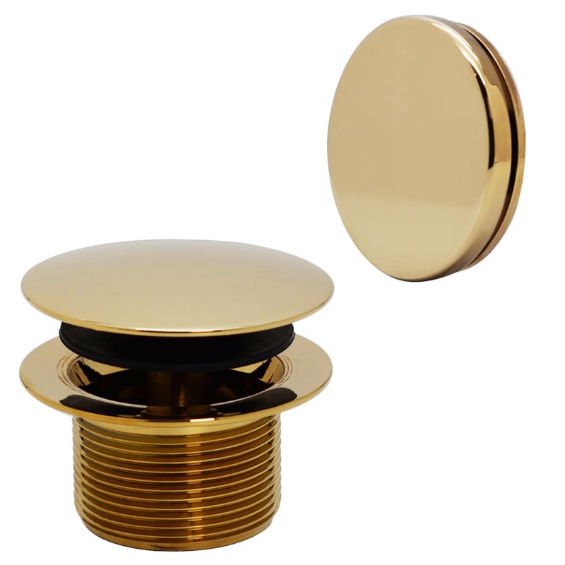 Westbrass Mushroom Tip-Toe Tub Trim Set with Floating Faceplate, Polished Brass, D398RK-01 - Image 1